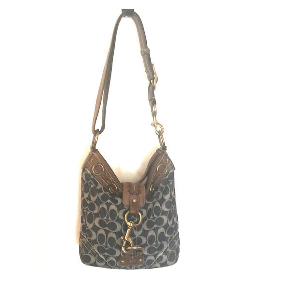 Coach Handbags - Coach Blue Denim Canvas Madison Bag